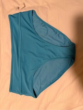 High-Waist Women’s Bikini Bottoms in Aqua Blue